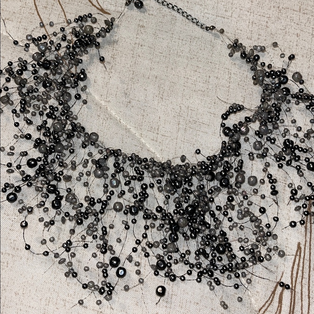 Black Beaded Necklace choker